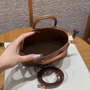 Hermes Bolide Mini 18 Bag Handmade In Chèvre Goatskin Leather Gold Hardware 37 Gold - Image 15