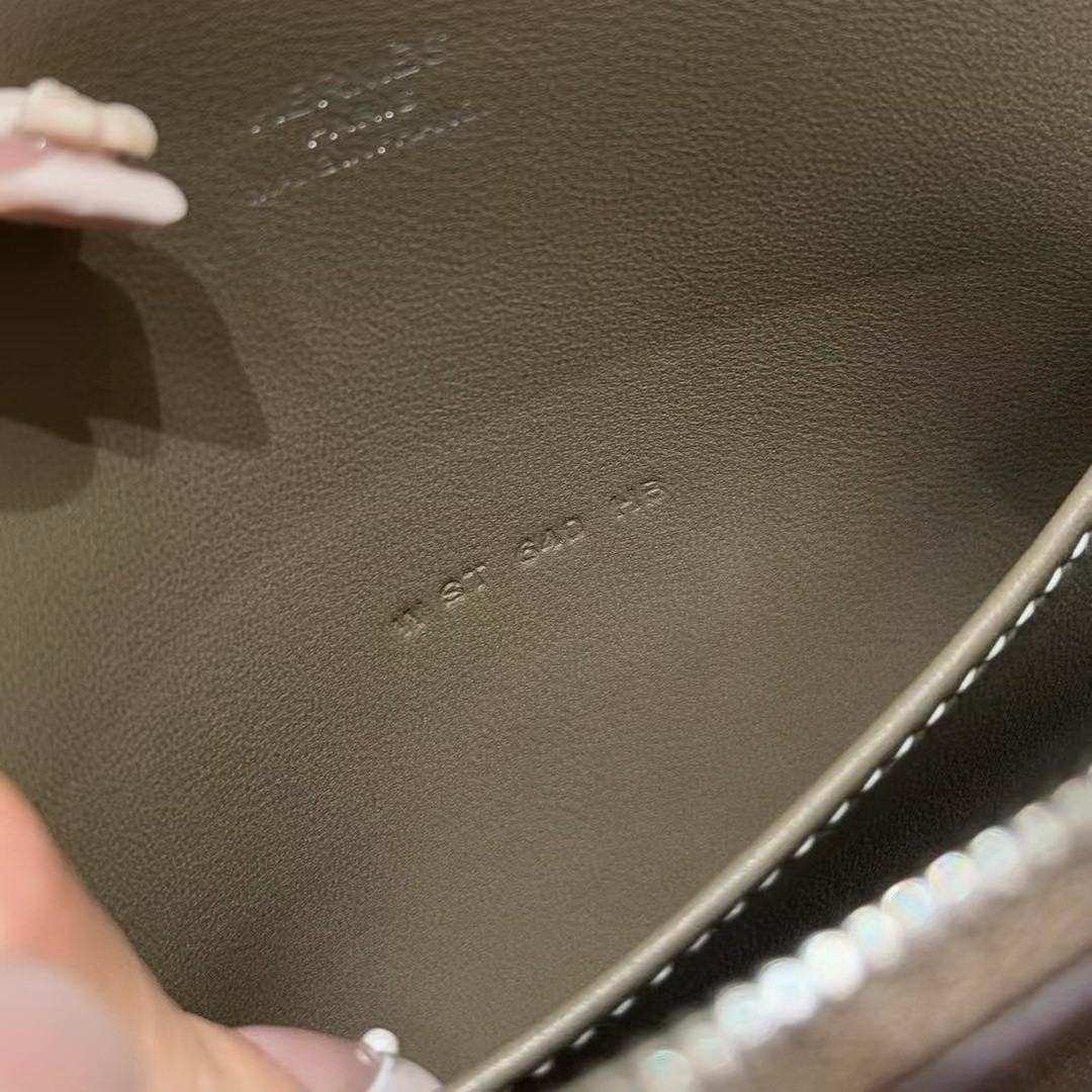 Hermes Bolide Mini 18 Bag Handmade In Chèvre Goatskin Leather Silver Hardware 18 Etoupe - Image 7