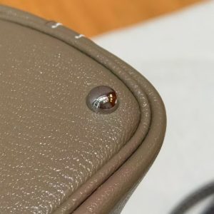 Hermes Bolide Mini 18 Bag Handmade In Chèvre Goatskin Leather Silver Hardware 18 Etoupe - Image 5
