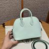 Hermes Bolide Mini 18 Bag Handmade In Chèvre Goatskin Leather Silver Hardware 6w Menthe