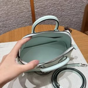Hermes Bolide Mini 18 Bag Handmade In Chèvre Goatskin Leather Silver Hardware 6w Menthe - Image 12