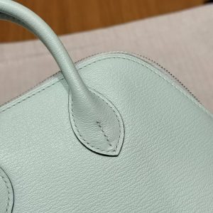 Hermes Bolide Mini 18 Bag Handmade In Chèvre Goatskin Leather Silver Hardware 6w Menthe - Image 5