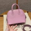Hermes Bolide Mini 18 Bag Handmade In Chèvre Goatskin Leather Silver Hardware X9 Mauve