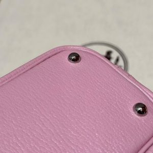 Hermes Bolide Mini 18 Bag Handmade In Chèvre Goatskin Leather Silver Hardware X9 Mauve - Image 10