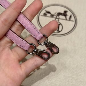 Hermes Bolide Mini 18 Bag Handmade In Chèvre Goatskin Leather Silver Hardware X9 Mauve - Image 5