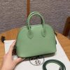 Hermes Bolide Mini 18 Bag Handmade In Evecolor Calfskin Leather Silver Hardware 3I Vert Criquent