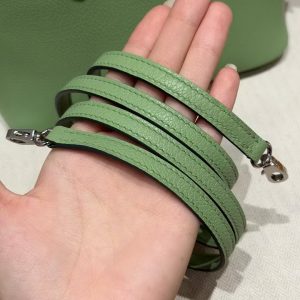 Hermes Bolide Mini 18 Bag Handmade In Evecolor Calfskin Leather Silver Hardware 3I Vert Criquent - Image 4