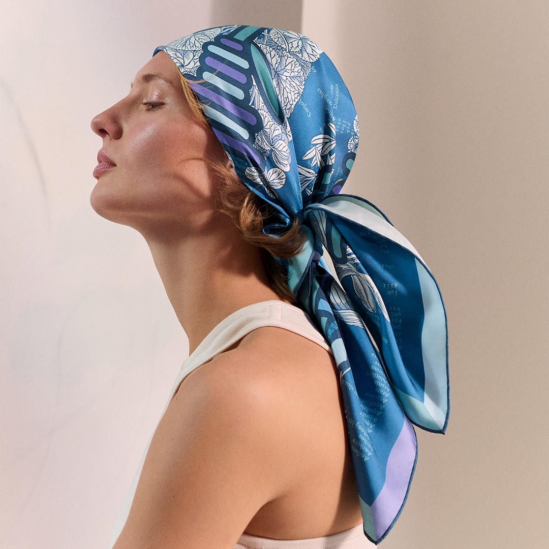 Hermes Botanica Grafica Double Face Scarf 90 100% Silk H903852S 01 - Image 4