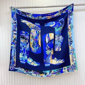 Alternative view of Hermes Bottes Story Scarf 90 100% Silk H004203S 01