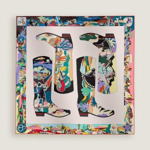 Hermes Bottes Story Scarf 90 100% Silk H004203S 01