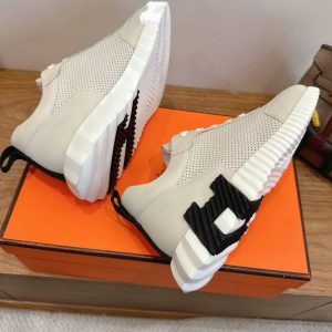 Alternative view of Hermes Bouncing Sneaker Men Calfskin Perforated Calfskin Ecru H261895ZHE2390