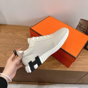 Hermes Bouncing Sneaker Men Calfskin Perforated Calfskin Ecru H261895ZHE2390 - Image 7