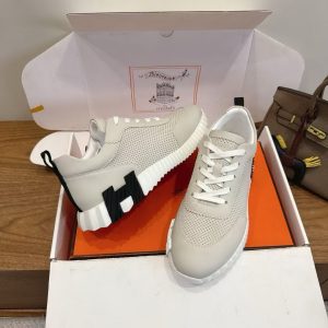 Hermes Bouncing Sneaker Men Calfskin Perforated Calfskin Ecru H261895ZHE2390 - Image 6