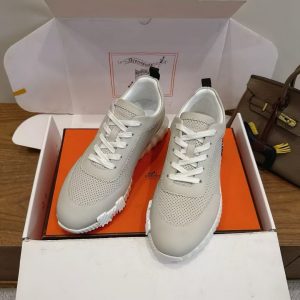 Hermes Bouncing Sneaker Men Calfskin Perforated Calfskin Ecru H261895ZHE2390 - Image 4