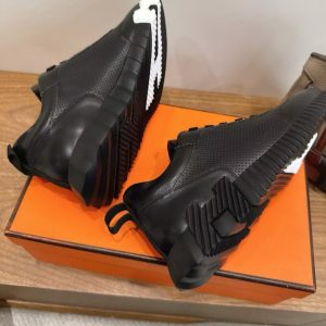 Hermes Bouncing Sneaker Men Calfskin Perforated Calfskin Noir H261895ZH01390 - Image 9