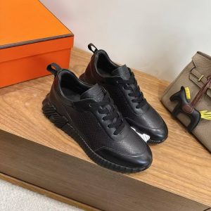 Hermes Bouncing Sneaker Men Calfskin Perforated Calfskin Noir H261895ZH01390 - Image 8