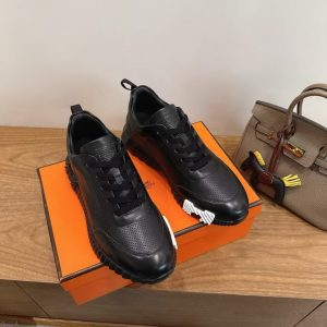 Hermes Bouncing Sneaker Men Calfskin Perforated Calfskin Noir H261895ZH01390 - Image 7