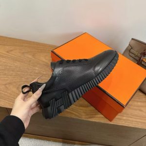 Hermes Bouncing Sneaker Men Calfskin Perforated Calfskin Noir H261895ZH01390 - Image 6