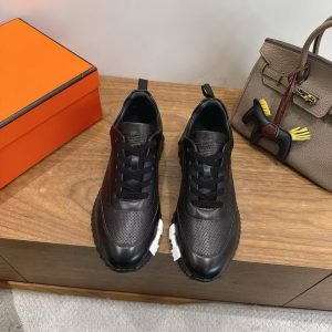 Hermes Bouncing Sneaker Men Calfskin Perforated Calfskin Noir H261895ZH01390 - Image 4