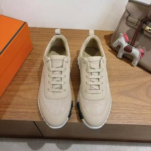 Hermes Bouncing Sneaker Men Calfskin Suede Goatskin Beige Esquisse H231763ZHNL390 - Image 11