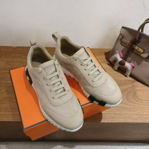 Hermes Bouncing Sneaker Men Calfskin Suede Goatskin Beige Esquisse H231763ZHNL390 - Image 7