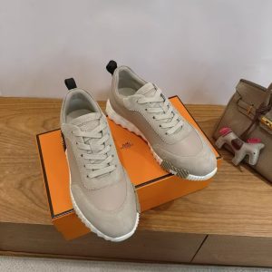 Alternative view of Hermes Bouncing Sneaker Men Calfskin Suede Goatskin Beige Galet H221898ZHBG390