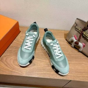 Alternative view of Hermes Bouncing Sneaker Men Calfskin Suede Goatskin Bleu Tonnerre H221898ZHB1390