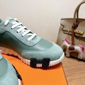 Hermes Bouncing Sneaker Men Calfskin Suede Goatskin Bleu Tonnerre H221898ZHB1390 - Image 10