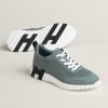 Hermes Bouncing Sneaker Men Calfskin Suede Goatskin Bleu Tonnerre H221898ZHB1390