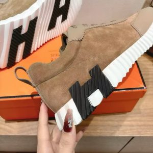 Hermes Bouncing Sneaker Men Calfskin Suede Goatskin Étoupe H231763ZHX3390 - Image 6
