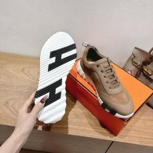 Hermes Bouncing Sneaker Men Calfskin Suede Goatskin Étoupe H231763ZHX3390 - Image 5