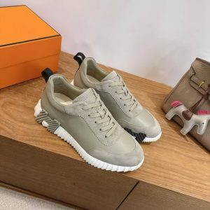Alternative view of Hermes Bouncing Sneaker Men Calfskin Suede Goatskin Gris Arctique H221898ZHS4400