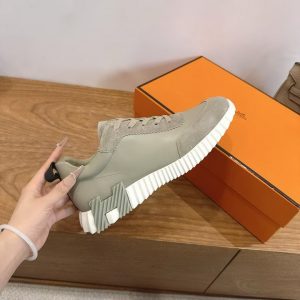 Hermes Bouncing Sneaker Men Calfskin Suede Goatskin Gris Arctique H221898ZHS4400 - Image 10