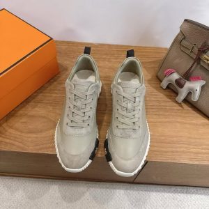 Hermes Bouncing Sneaker Men Calfskin Suede Goatskin Gris Arctique H221898ZHS4400 - Image 9