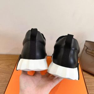 Hermes Bouncing Sneaker Men Calfskin Suede Goatskin Noir H242810ZH02390 - Image 5