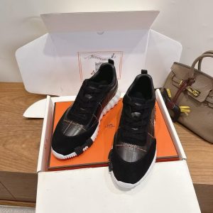 Alternative view of Hermes Bouncing Sneaker Men Calfskin Suede Goatskin Noir H252886ZH01390
