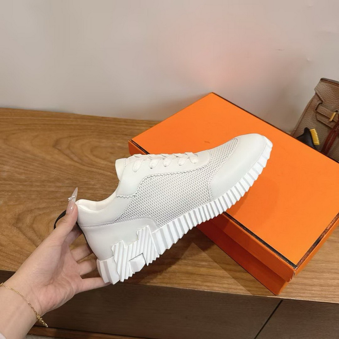 Hermes Bouncing Sneaker Men Graphic Calfskin Blanc H262848ZH90420 - Image 10