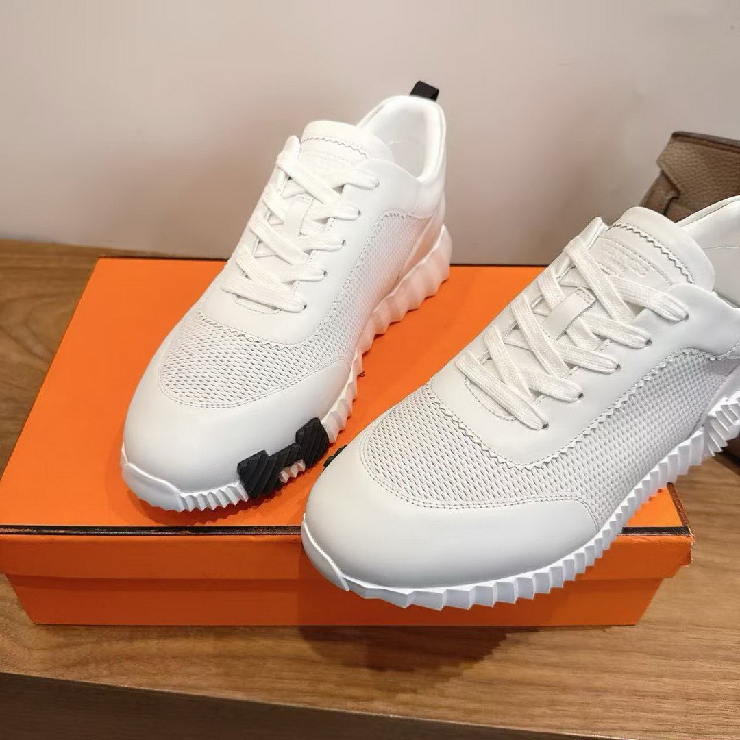 Hermes Bouncing Sneaker Men Graphic Calfskin Blanc H262848ZH90420 - Image 7
