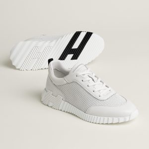 Hermes Bouncing Sneaker Men Graphic Calfskin Blanc H262848ZH90420
