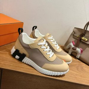 Hermes Bouncing Sneaker Men Technical Mesh Sport Goatskin Beige Lin H261897ZH5K390 - Image 10
