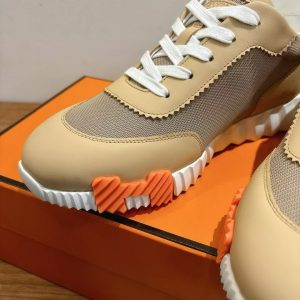 Hermes Bouncing Sneaker Men Technical Mesh Sport Goatskin Beige Lin H261897ZH5K390 - Image 8