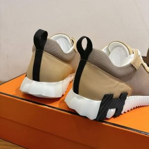 Hermes Bouncing Sneaker Men Technical Mesh Sport Goatskin Beige Lin H261897ZH5K390 - Image 6