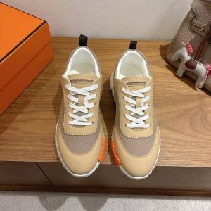 Hermes Bouncing Sneaker Men Technical Mesh Sport Goatskin Beige Lin H261897ZH5K390 - Image 4