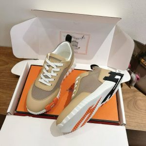 Hermes Bouncing Sneaker Men Technical Mesh Sport Goatskin Beige Lin H261897ZH5K390 - Image 3
