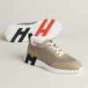 Hermes Bouncing Sneaker Men Technical Mesh Sport Goatskin Beige Lin H261897ZH5K390