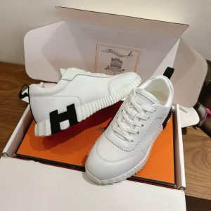Hermes Bouncing Sneaker Men Technical Mesh Sport Goatskin Blanc H261897ZH90390 - Image 10