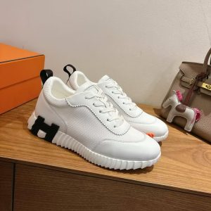 Hermes Bouncing Sneaker Men Technical Mesh Sport Goatskin Blanc H261897ZH90390 - Image 9