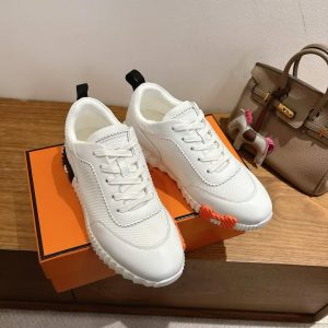 Hermes Bouncing Sneaker Men Technical Mesh Sport Goatskin Blanc H261897ZH90390 - Image 8