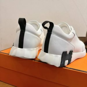 Hermes Bouncing Sneaker Men Technical Mesh Sport Goatskin Blanc H261897ZH90390 - Image 6