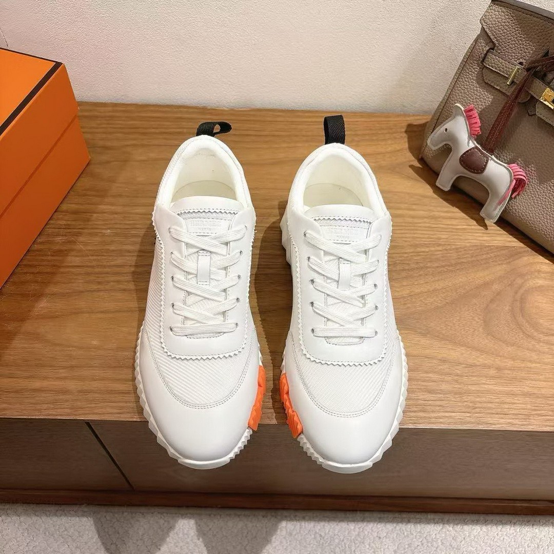 Hermes Bouncing Sneaker Men Technical Mesh Sport Goatskin Blanc H261897ZH90390 - Image 4